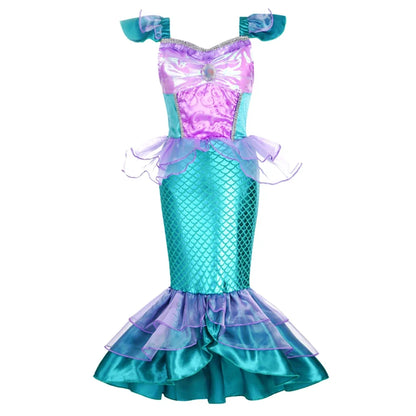 Mermaid Costume for Girls Fancy Party Carnival Birthday Dress Cosplay Halloween Princess Dress