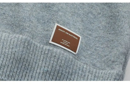 Fake Two Piece Pullover Cardigan Men Round Neck Long Sleeve Clothing Thermal Warm Comfortable Youth Casual Knit Sweater