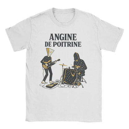 Printed Angine De Poitrine Rock Band T Shirt For Unisex  Cotton T-shirts Short Sleeve Clothes