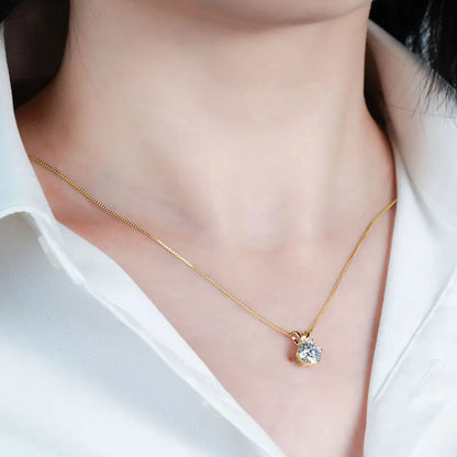 0.5ct-5ct Moissanite Pendant Necklace With Certificate For Women Original Real 925 Silver Chain Solitaire Drop Necklaces