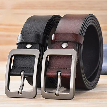 Japanese Style Buckle Simple Men's Belt New Large Size 100-130cm Vintage Needle Buckle High Quality
