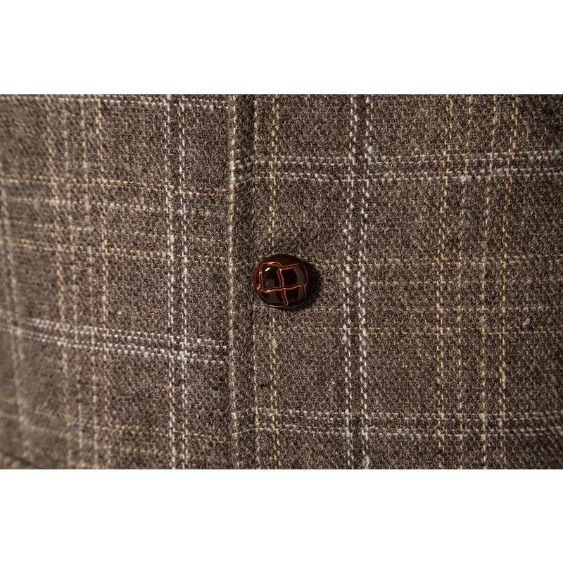 Suit Vest Men British Style Plaid Single-breasted Pocket Man Waistcoat Business Casual Slim Sleeveless Male Vest