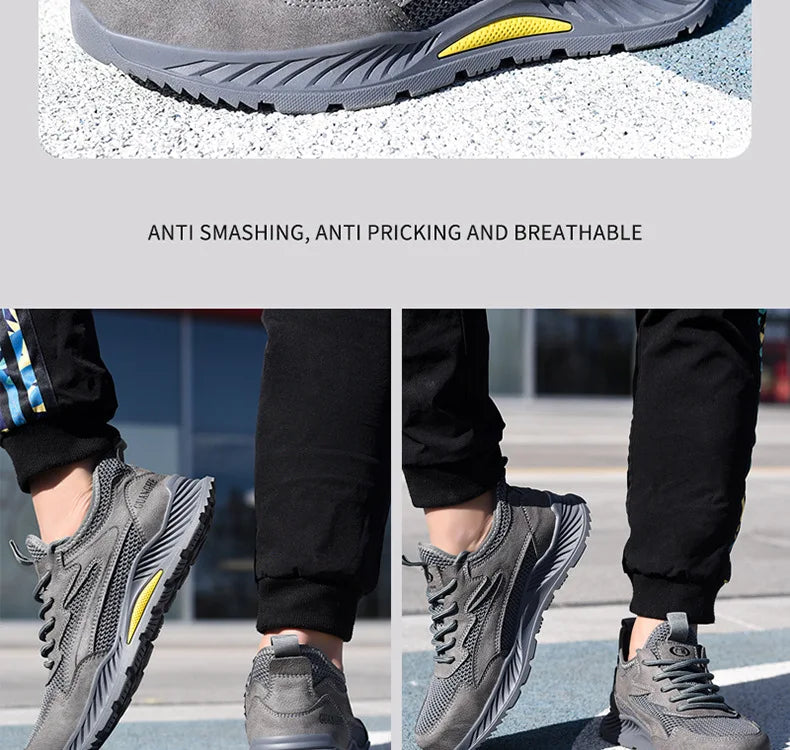 summer mesh safety shoes breathable work shoes industrial construction indestructible shoes for men steel toe safety work boots