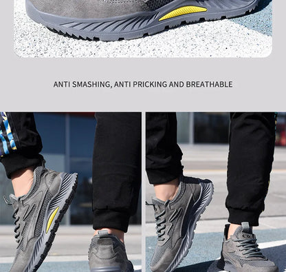 summer mesh safety shoes breathable work shoes industrial construction indestructible shoes for men steel toe safety work boots