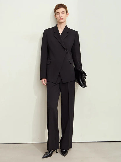 Minimalism 2024 Autumn New Blazers Women Notched Basic Quality Fashion Long Professional Jacket Women's Clothing 12443051