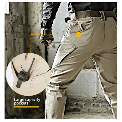 Men's Slim Fit Casual Pants Spring Summer Multiple Pockets Micro Elasticity for Travel Camping Hiking Fishing