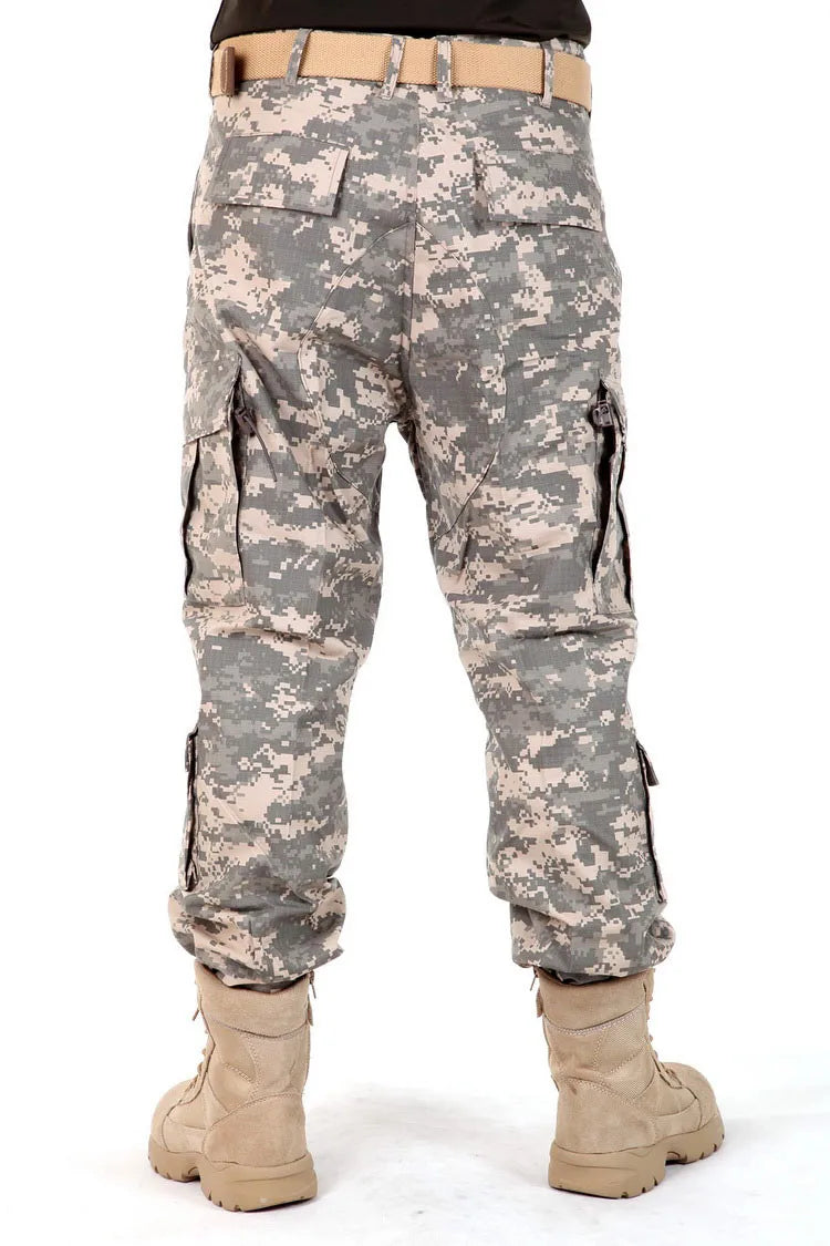 Men's Camouflage Tactical Pants Multi-Pockets Hunting Digital Camo Training  Cargo Pants New Spring  Long Trousers for Men