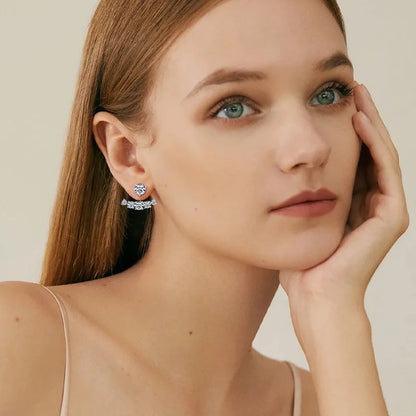 2 in 1 Pear Marquise Cut Moissanite Stud Earrings for Women S925 Silver Full Lab Diamond Dainty Pierced Ear Fine Jewelry