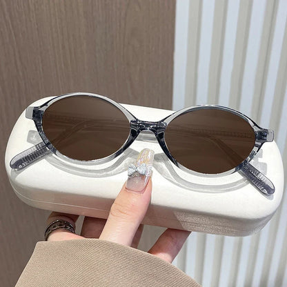 Simple Geometric Oval Small Frame Retro Design Women's Polarized Sunglasses UV Protection Customizable Prescription K9142
