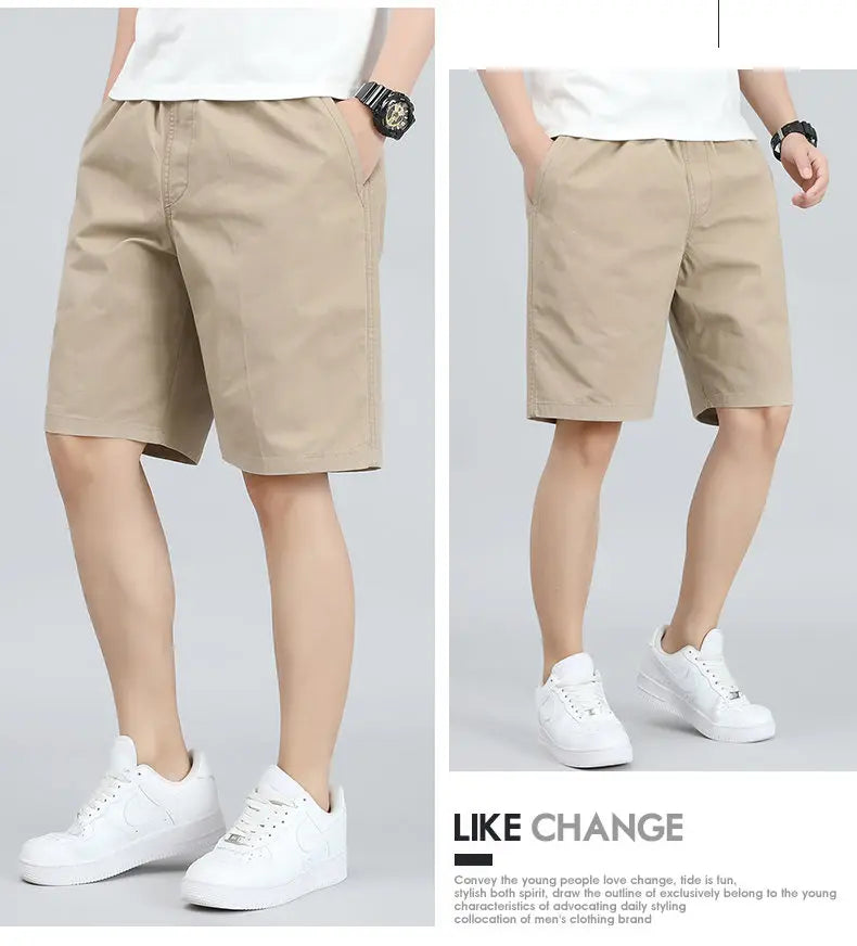 Men's Lightweight Cotton Summer Casual Shorts Loose Wide-Leg Fitness Exercise Work Shorts Comfortable Breathable