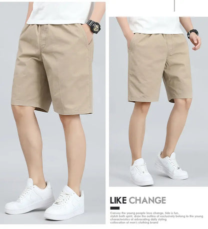 Men's Lightweight Cotton Summer Casual Shorts Loose Wide-Leg Fitness Exercise Work Shorts Comfortable Breathable