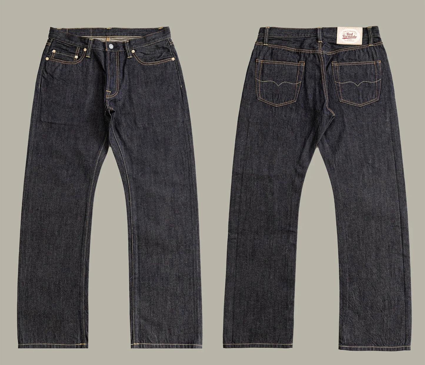 American Pants Men's Summer Thin 12oz Loose Straight Selvedge Denim Jeans 634 Version