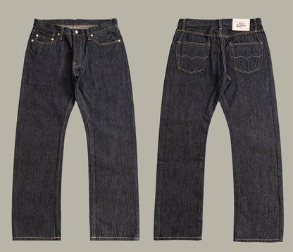 American Pants Men's Summer Thin 12oz Loose Straight Selvedge Denim Jeans 634 Version