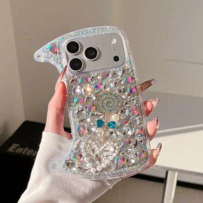 Rhinestone Hand bag Lollipop Design Phone Case For iPhone 17 Pro Max 16 15 14 13 Pro Max 15 14 16 Plus 17Air Fashion Trend Case