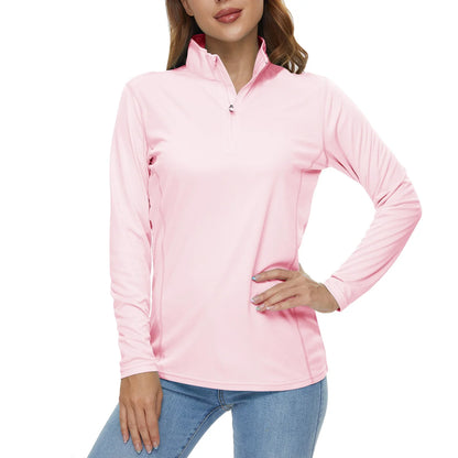 UPF50+ Quick Dry Long Sleeve Performance T-Shirts Womens Sun Protection Running Hiking Fishing Tee Shirts Tops Outdoor