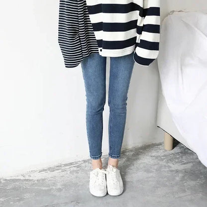 Women Jeans Retro High Waist Stretch Pencil Denim Pants Elastic for Woman Female Trousers Autumn Winter Ladies