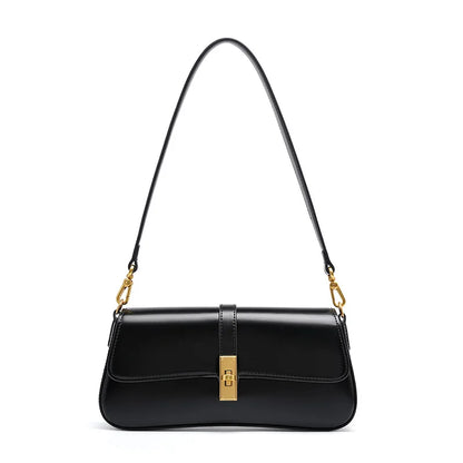 underarm cowhide Genuine leather handbags women vintage shoulder bag female crossbody bags luxury high quality 2025