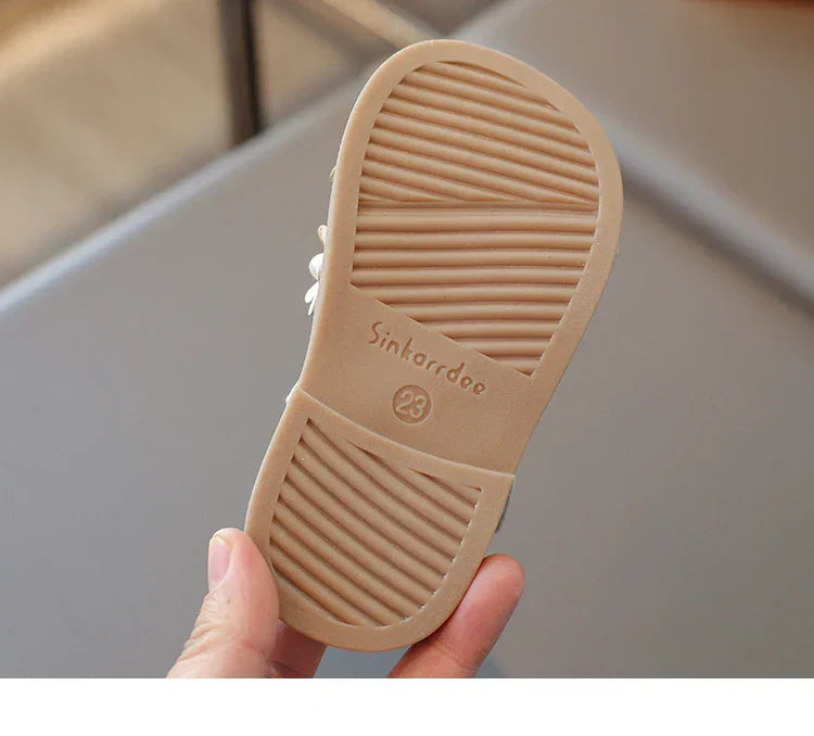 Little Girl's Shoes Bowknot New Summer Girls' Open-toe Sandals Princess Style, Beach Shoes, Soft Sole, Non-slip and Comfortable