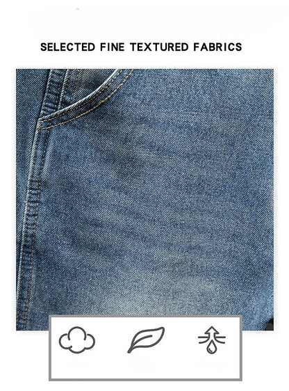 Summer Thin Bermuda Jeans Men's High Street Straight Shorts Fashion Casual Blue Classic Style Male Clothes Short Pants