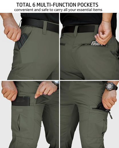 Men’s Lightweight Hiking Pants Quick Dry Water Resistant Tactical Work Outdoor Fishing Cargo Trousers