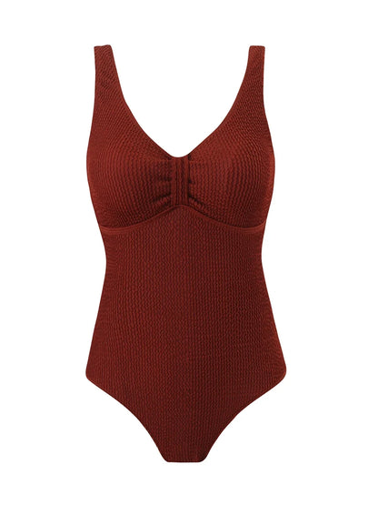Slim V Neck Swimsuit Women 2025 New One Piece Vacation Swimwear Solid Bodysuit Female Bathers Swimming Monokini Summer Beachwear