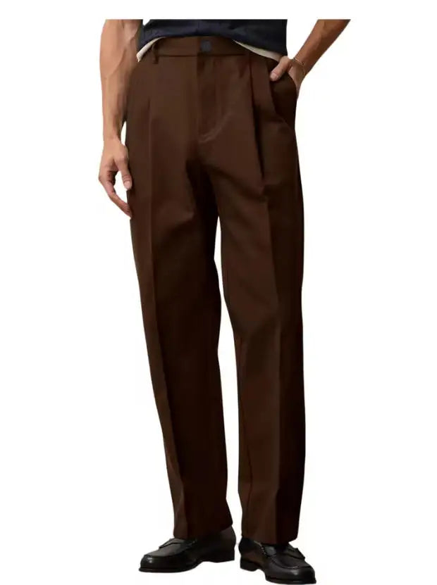 Men's Wide Leg Pants  Loose Fit Straight Leg Suit Trousers High Waist Pleated Business Office Formal Casual Men's Dress Pants