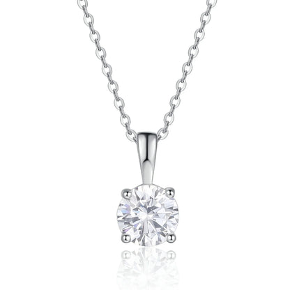 1ct Moissanite Pandent Necklace s925 Sterling Silver Plated 18k Box Chain Dainty Necklaces for Women Fine Jewelry Gift