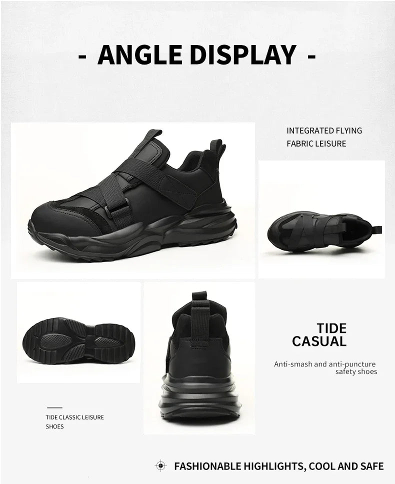 Lightweight Fashion 2024 Safety Shoes For Men Anti-smash Anti-puncture Work Sneakers Steel Toe Shoes Male Work Boots Protective