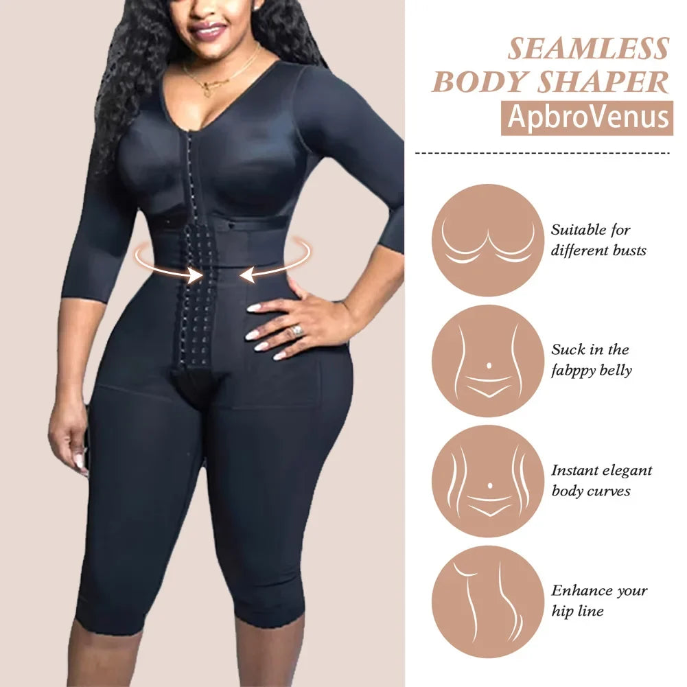 Fajas Colombianas Full Body Support Arm Compression Girdle Women's Shapewear With Built In Bra Corset Slimming Sheath Flat Belly