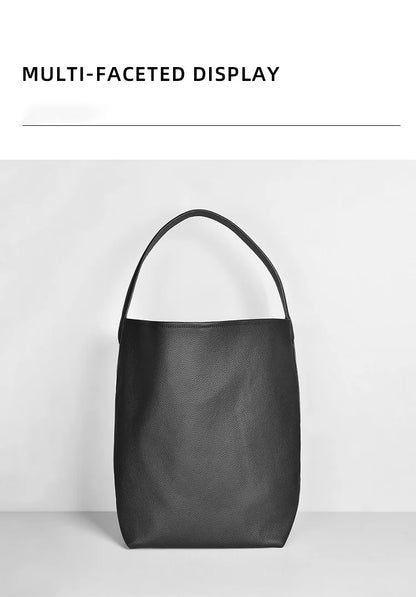 Bucket Bag Large Women's Bag Tote Bag Shoulder Bag Luxury Designer Genuine Leather Handbag Japanese Popular Bag Soft Row