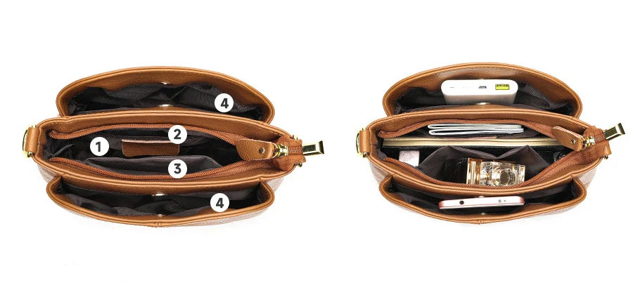 Genuine Leather Women Underarm Bag Versatile Shoulder Handbag Luxury Cowhide Female Crossbody Bag