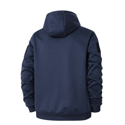 Winter Fleece Jacket Men's Casual Thickened Wool Jacket Warm Zipper Hoodies Cardigan Sports Long Sleeve Sweatshirts Hooded Coat