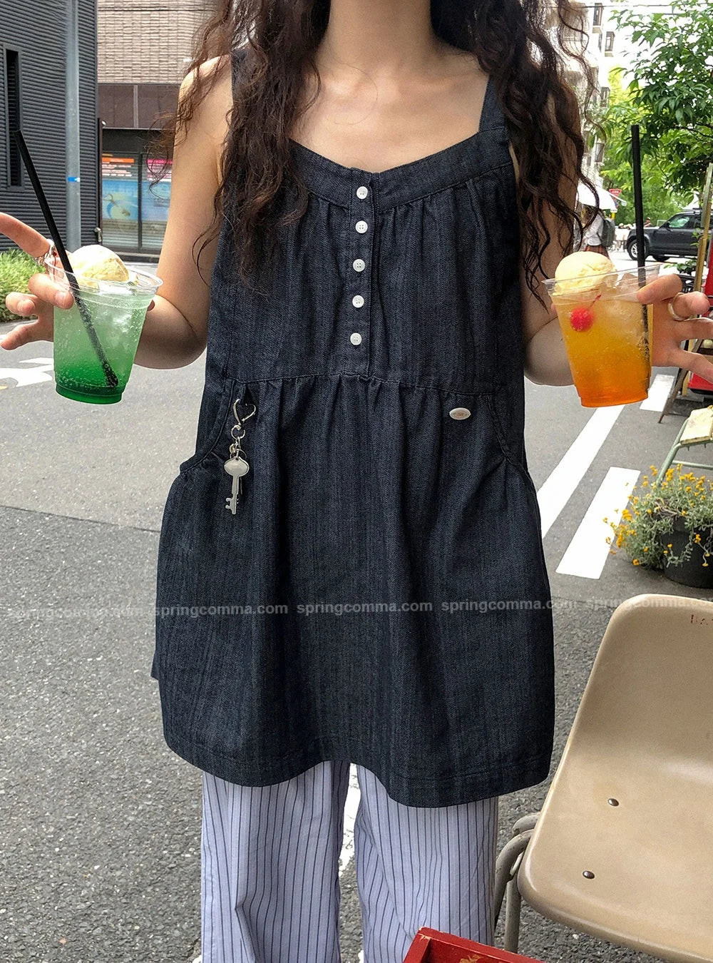 Korean Sle ort Denim Overalls Women's Faionable Summer Dr Vest Dr No Brand Commute Sle 00% Other Material