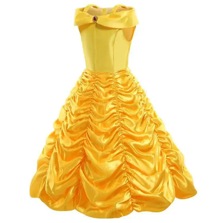 Kids Belle Costume Girls Halloween Princess Cosplay Party Dress Children Birthday Clothes Carnival Luxury Ball Gown