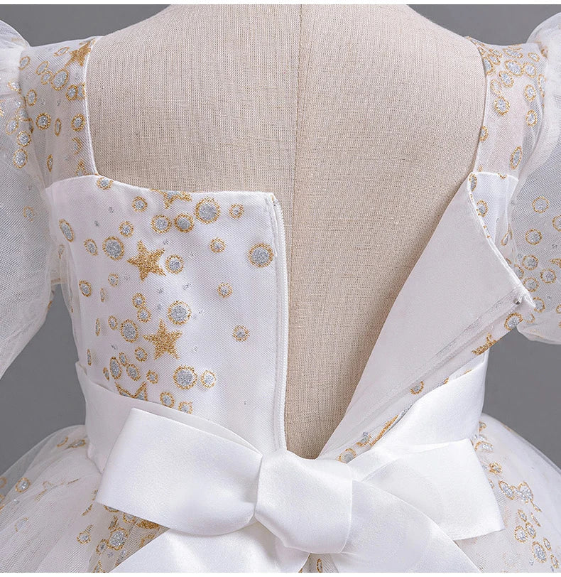 8905 Girls' Flower Wedding Dress Long Sleeveless Summer Princess Rainbow Host Gift Performance Program