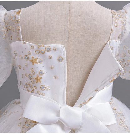 8905 Girls' Flower Wedding Dress Long Sleeveless Summer Princess Rainbow Host Gift Performance Program