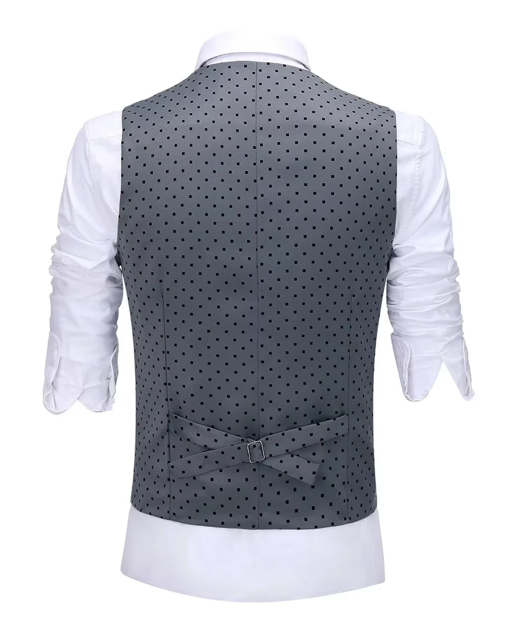 Men's Suit Formal Neck Square wave point leisure  Casual Waistcoat Formal Business Grey Navy Vest Groomman For Wedding Evening