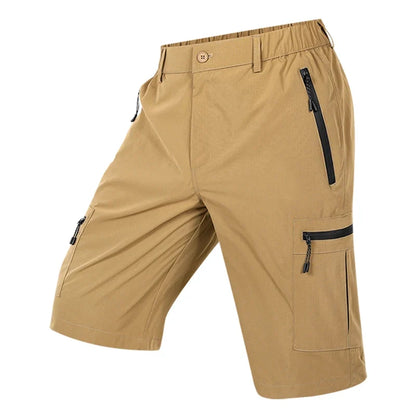 Summer Quick Dry Cargo Shorts Mens Lightweight Work Cargo Shorts Multi Pockets Waterproof Outdoor Hiking Fishing Shorts Male