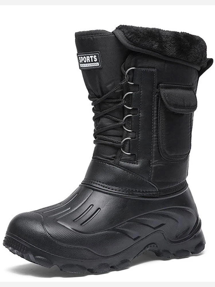 Men Winter Snow Boots Outdoor Fishing Shoes Snow Trekking Shoes 2024 New Male Outdoor Walking Fishing Men Sneakers Men Boots