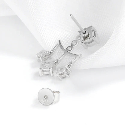 2CTTW Full Moissanite Drop Earrings for Women Sparkling Brilliant cut S925 Sterling Silver Plated 18k Wedding Jewelry