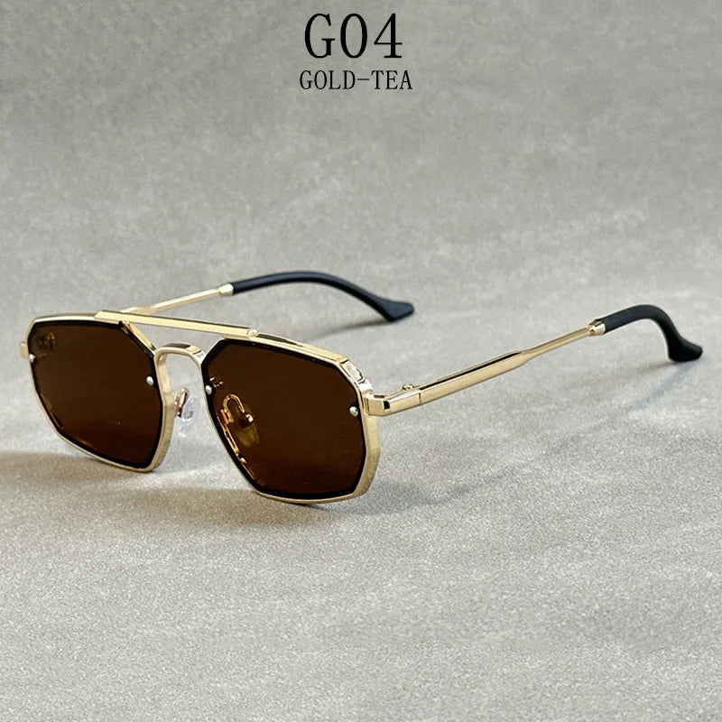 Metal Punk Square Sunglasses For Men Luxe Vintage Steampunk Sunglasses Women Trendy Retro Fashion Glasses Gafas De Sol Hombre