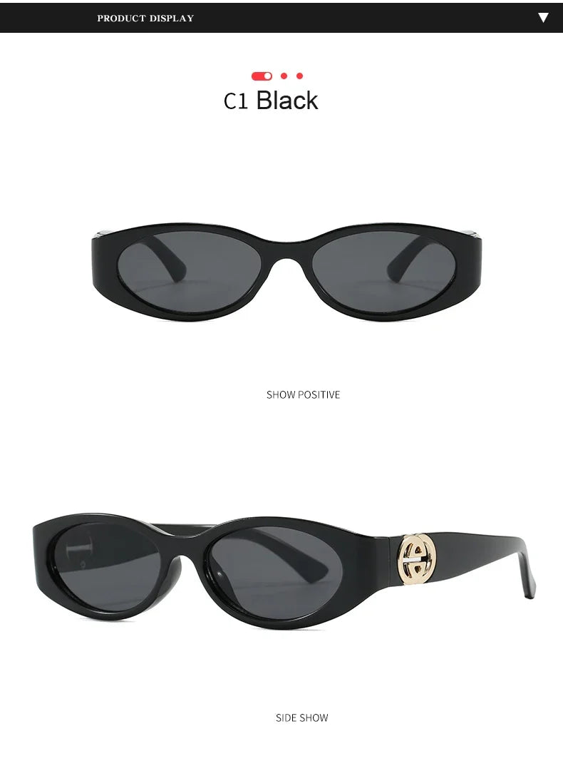 Cycling New Fashion Small Oval Sunglasses Vintage Men Women Personlity Small Frame Shades Sun Glasses Latest Popular UV400
