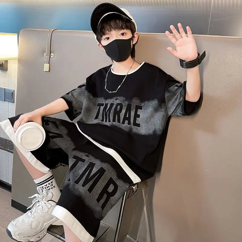 Short-sleeved Sportswear Boys Outfit Set Kids Boy Clothes Boy's Clothing Children's Sets 4 Years Baby Summer Junior Top Bottom