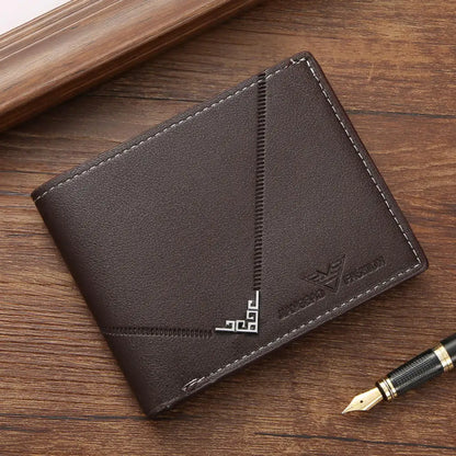 Portefeuilles Courts en Cuir PU pour Homme, Vintage, Fins, Porte-Cartes de Crédit Masculin, Noir, Petits Portefeuilles Grande Capacité Porte-Cartes Sac