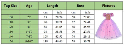 Girl Rapunzal Princess Dress Halloween Cosplay Ball Gown Party Costume Disguise Kids Outfit Children Clothes