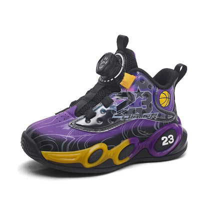 Children‘s Basketball Shoes Non-slip Breathable Basketball Sports Training Shoes Boys Girls Sneaker Outdoor Lace-up Running Shoe
