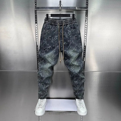 Jacquard American Classic Jeans Fashion Joints Harem Pants High Quality  Loose Harajuku Straight-Leg Trousers Men Clothing