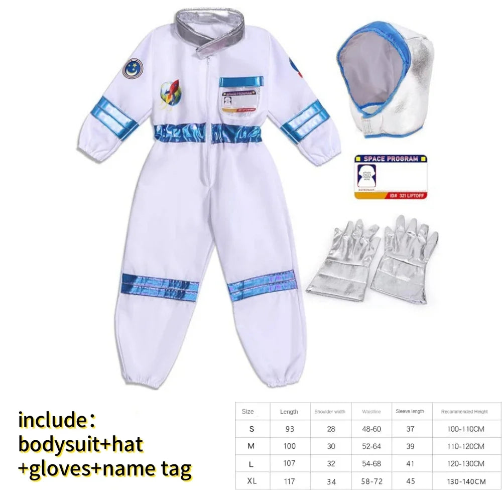 New Astronaut Boys Girls Cosplay Costume for Kids Spaceman Child Halloween Dress Up Children Rocket Jumpsuit Outfit Bodysuits