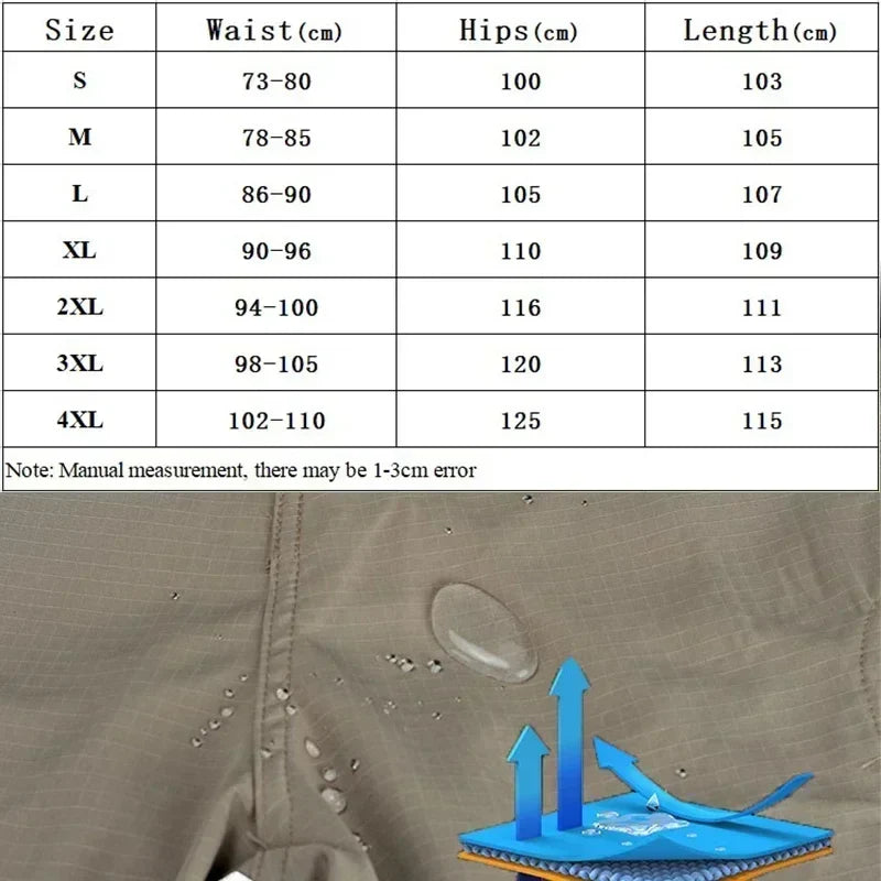 Summer Quick Dry Men Pants Thin Hunting Tactical Cargo Pants Multi-Pocket Loose Long Trousers Lightweight Hiking Work Pant