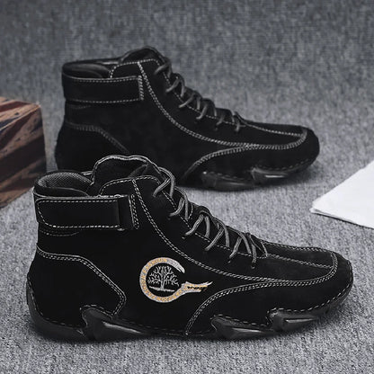Winter Men Boots Suede Leather With Fur Ankle Boots Men Leisure Boots Keep Warm Western Boots Men Casual Sneakers Bota Masculina